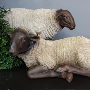 Two Farmhouse Sheep Statues - Olde Crow Gatherings