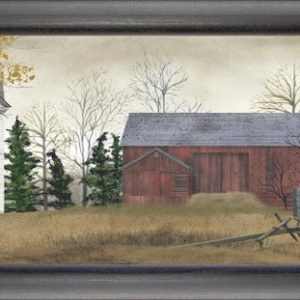 Pumpkins For Sale - Framed art of country house and barn - Olde Crow Gatherings