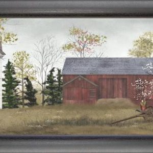 Spring Flowers For Sale - Framed art of country house and barn - Olde Crow Gatherings