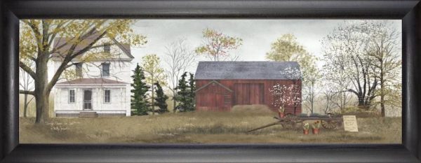 Spring Flowers For Sale - Framed art of country house and barn - Olde Crow Gatherings